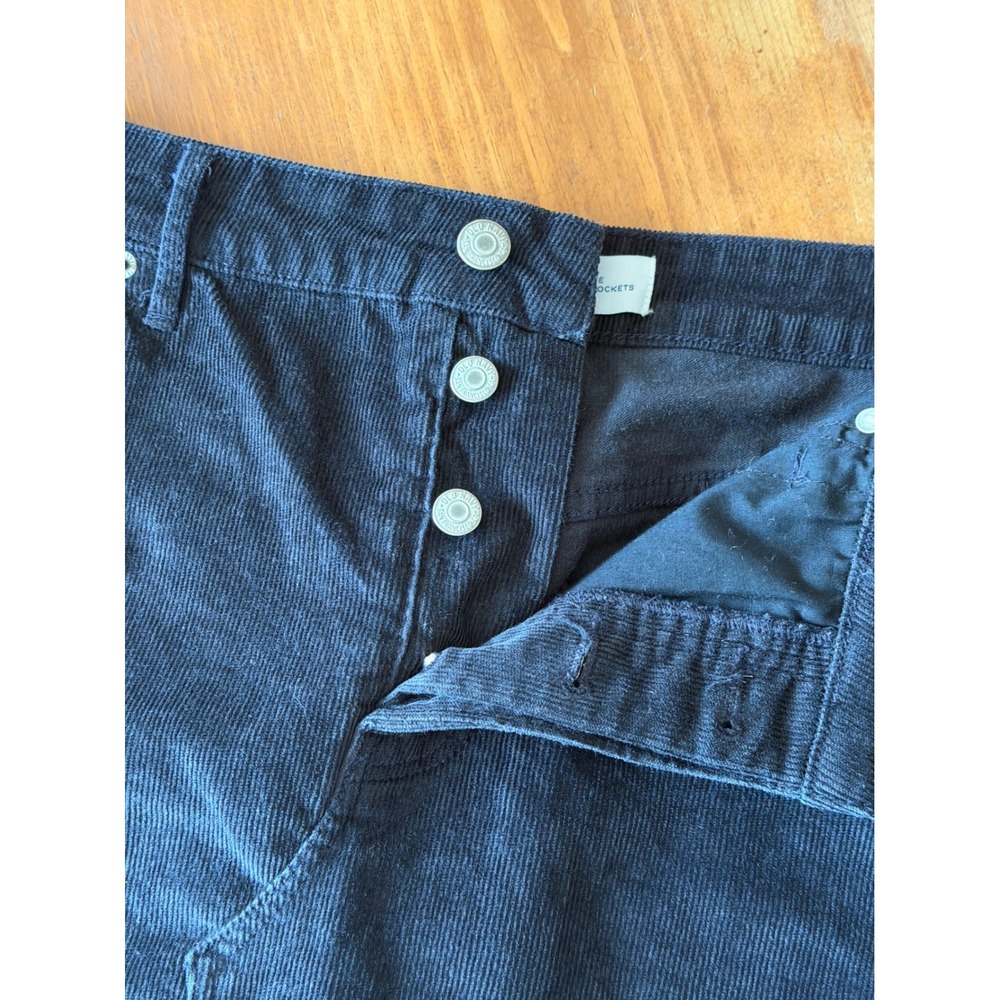 Old Navy Womens Black Corduroy High Rise Mini Skirt Button Fly Size 12 - Picture 5 of 6